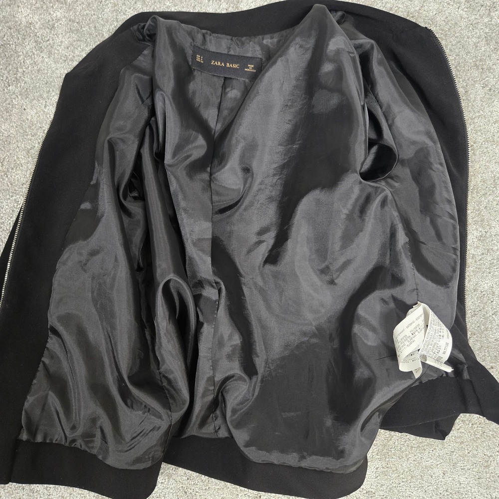 Zara Basic Bomber Jacket Full Zip Lightweight Poc… - image 7
